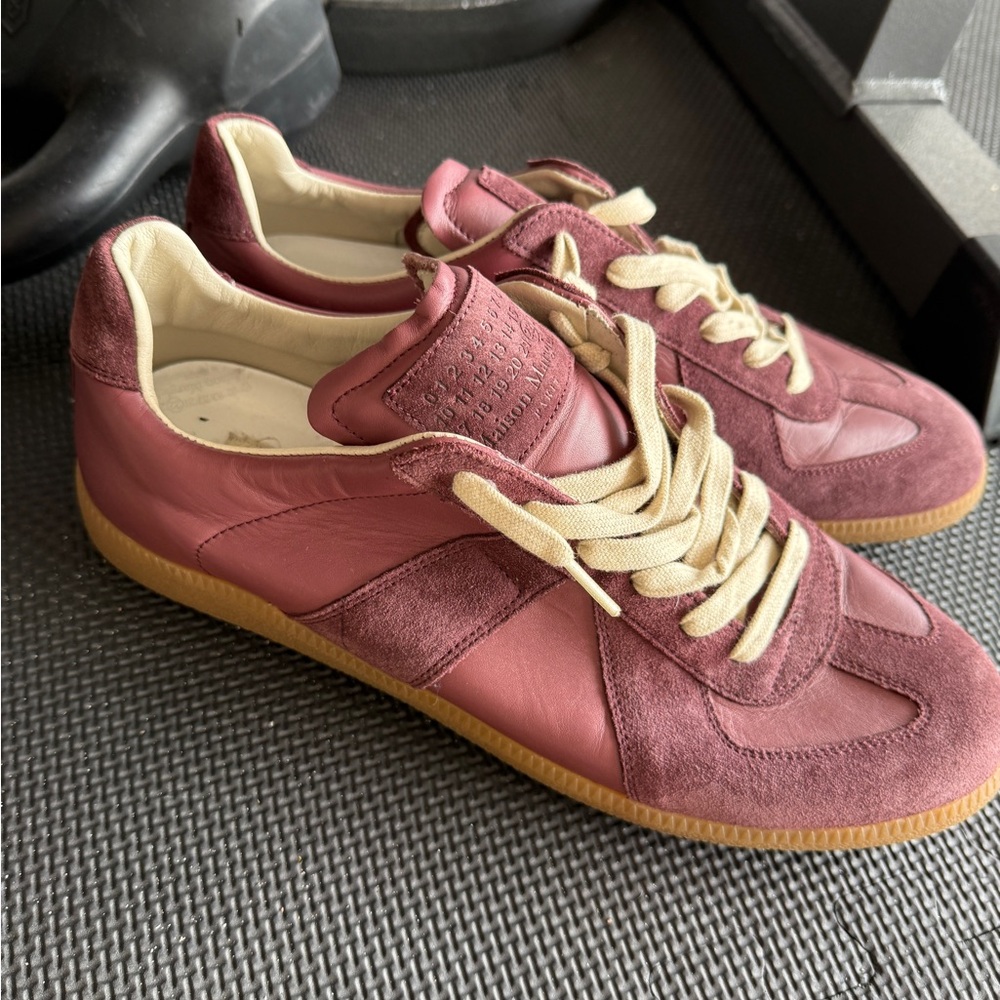 Maison Martin Margiela Maroon Leather Sneakers